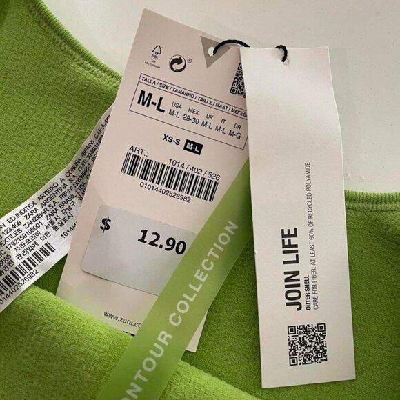 Zara Women's Green Crop-top SIZE M-L 1014/402/526 - Picture 3 of 4